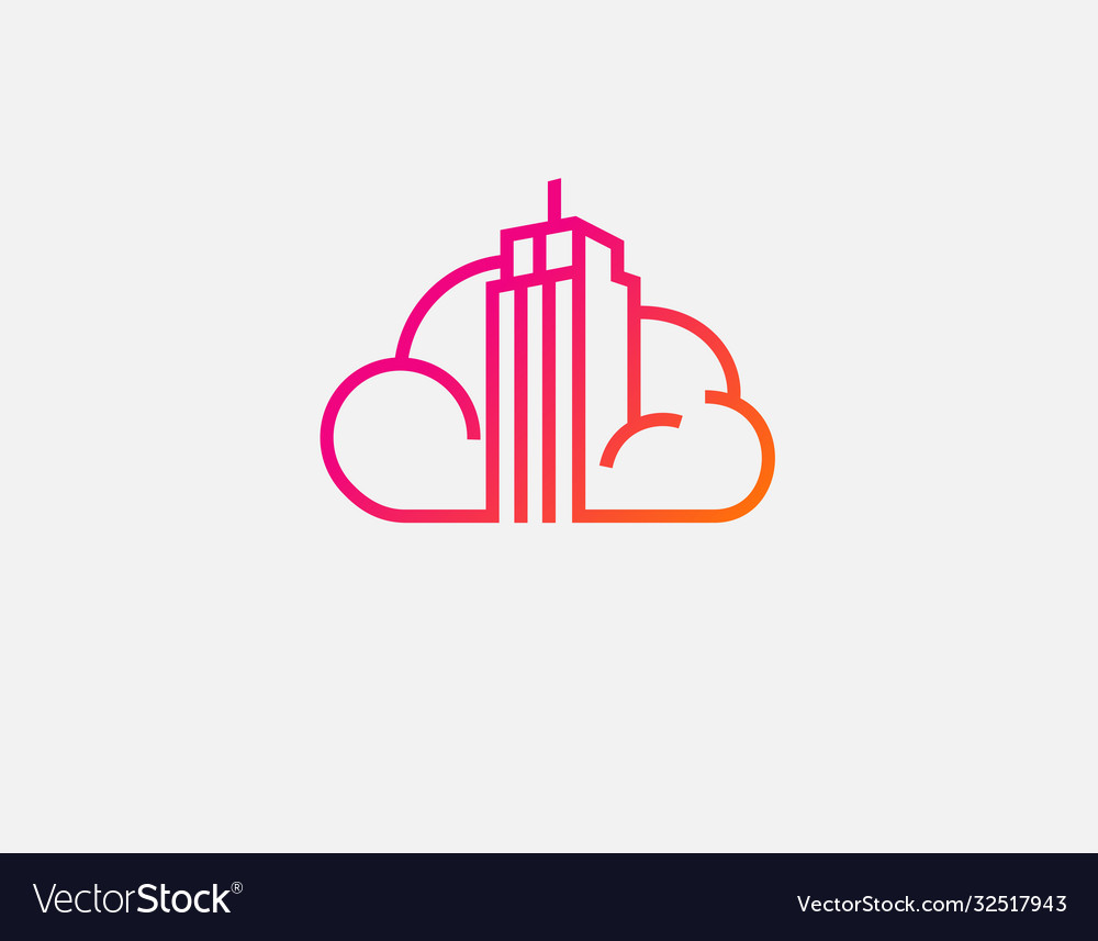 Creative bright gradient logo icon cloud