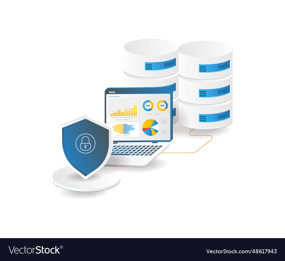 Database security data analysis management Vector Image Database security data analysis management