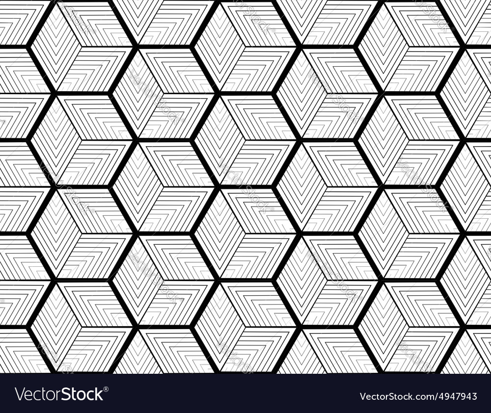 Design seamless monochrome hexagon pattern