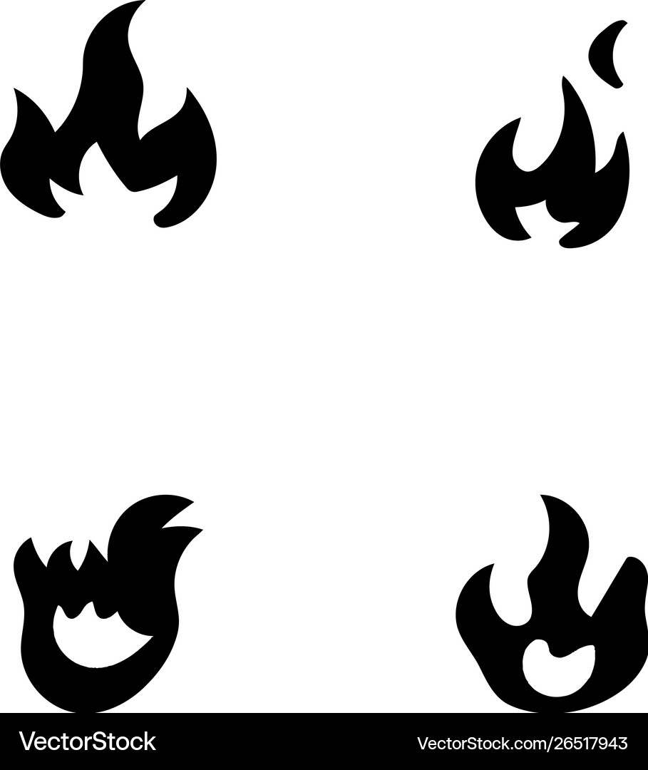Fire flames set Royalty Free Vector Image - VectorStock