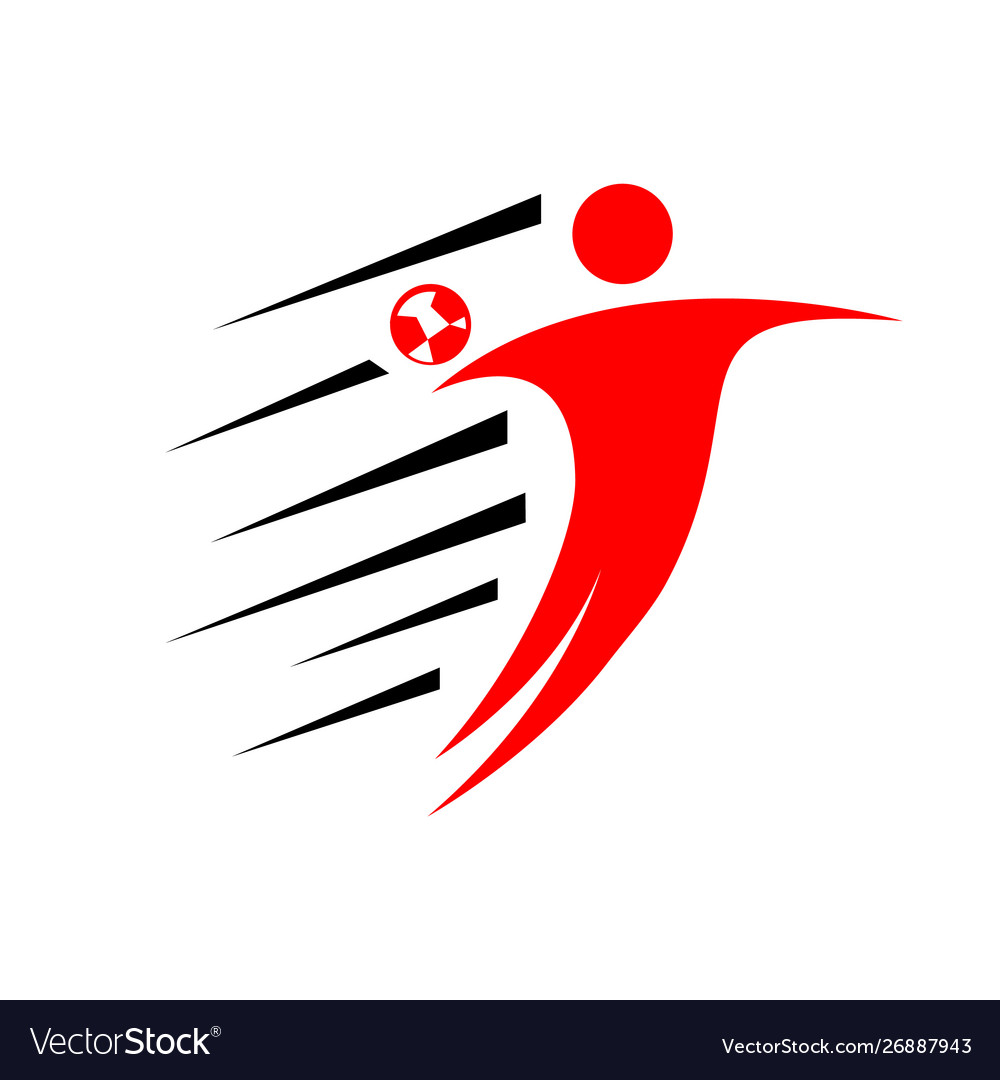 Handball logo team abstract silhouette player