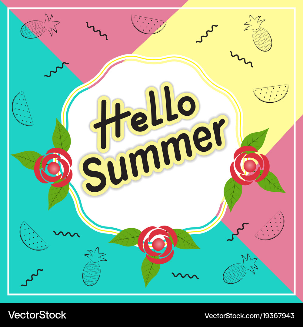Hello summer Royalty Free Vector Image - VectorStock