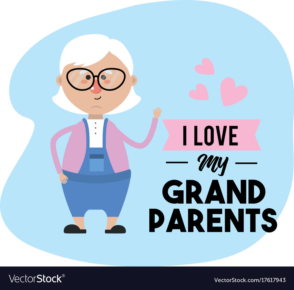 I love my grandparents card design Royalty Free Vector Image