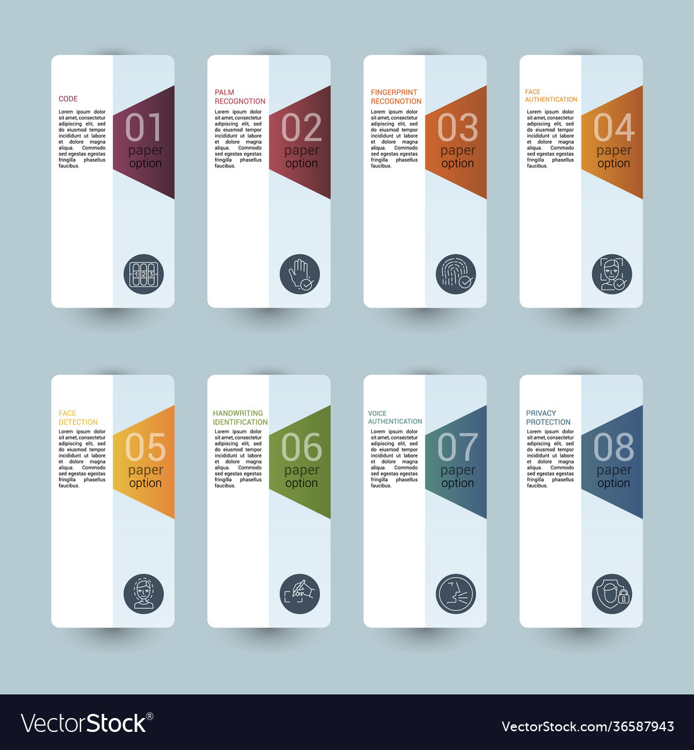 Infographic authentication template icons vector image Infographic authentication template icons