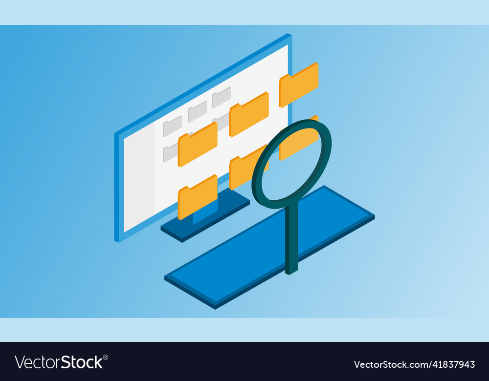 Magnifying glass with file searching