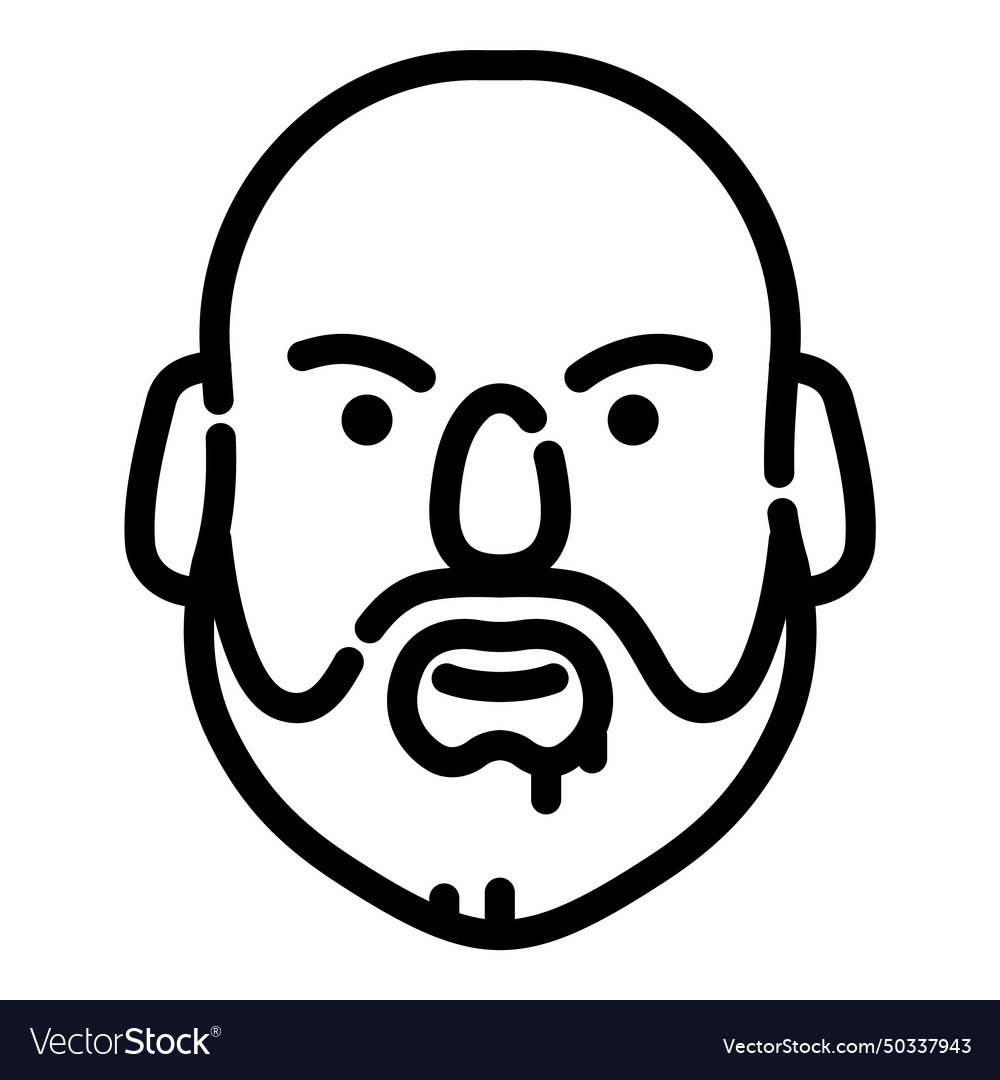 Man with beard user avatar flat icon isolated
