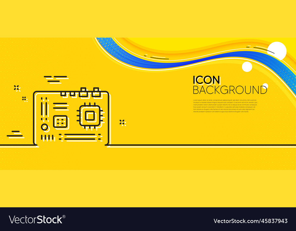 Motherboard line icon computer component hardware Vector Image