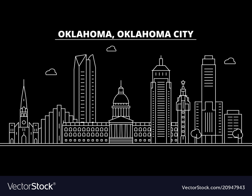 Oklahoma City Silhouette Skyline Usa - Oklahoma Vector Image