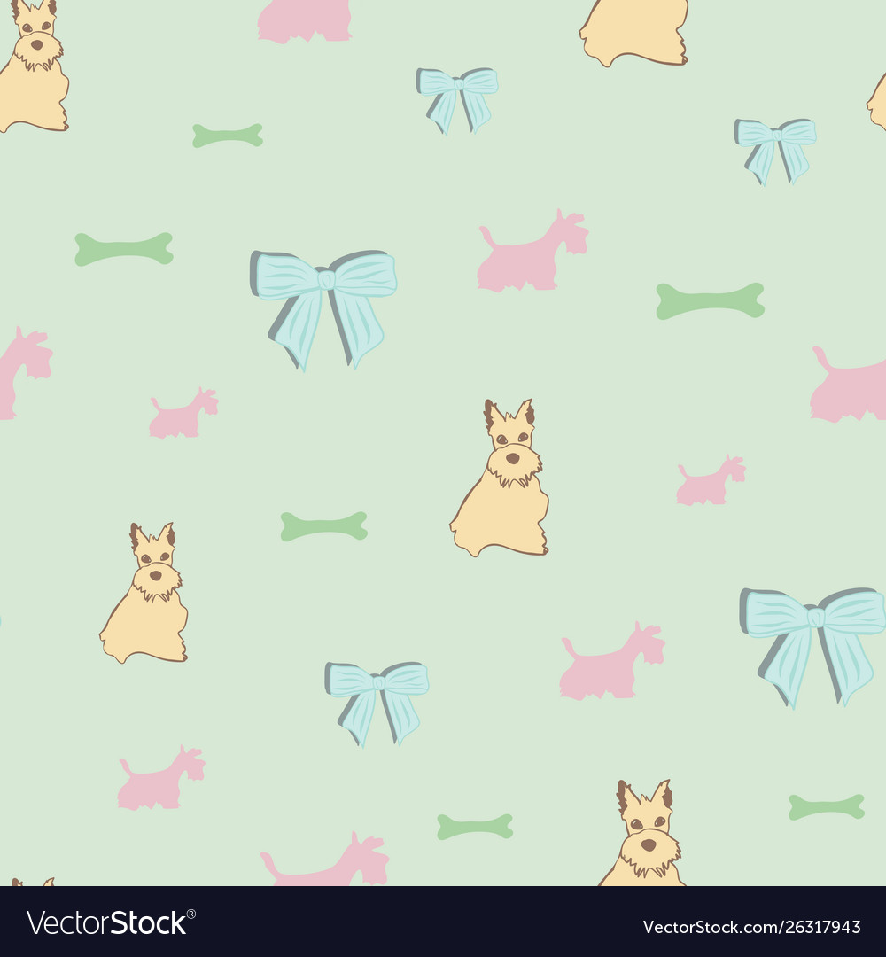 Scottie dog pattern print collection repeat
