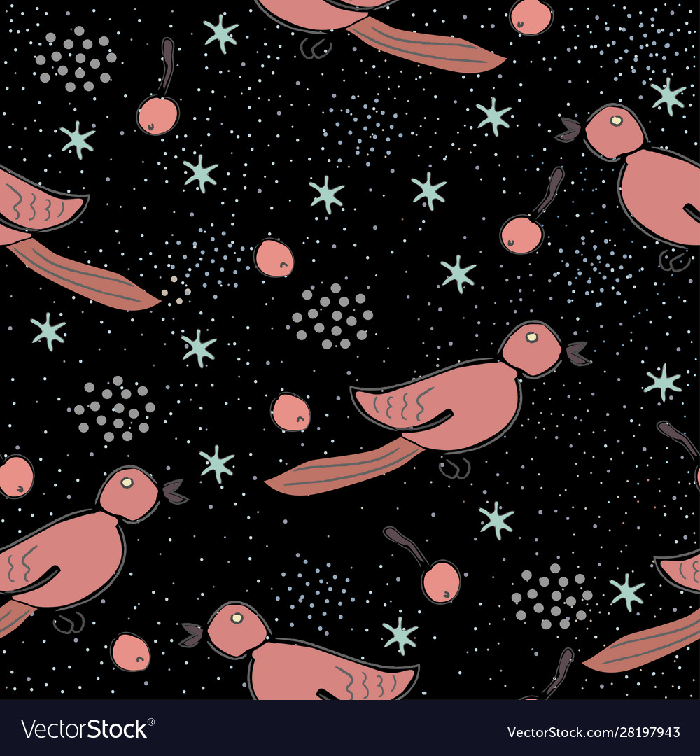 Nahtloses Muster mit bunten Blumen und Vögeln vector image Nahtloses Muster mit bunten Blumen und Vögeln