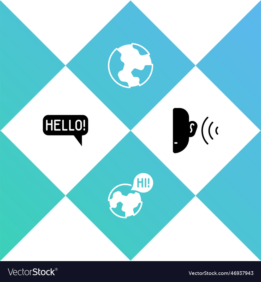 Set hello in different languages learning foreign vector image Set hello in different languages learning foreign