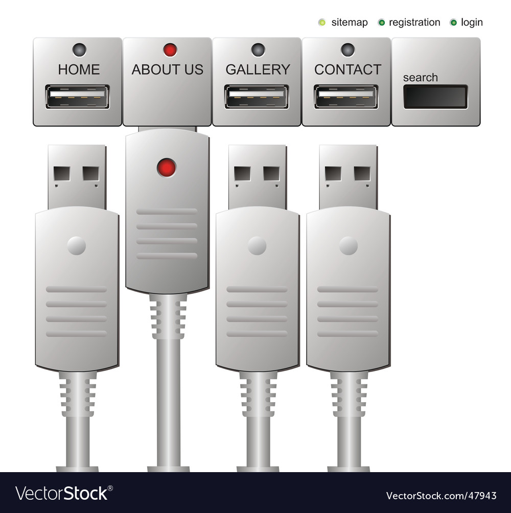 Usb connections editable website buttons