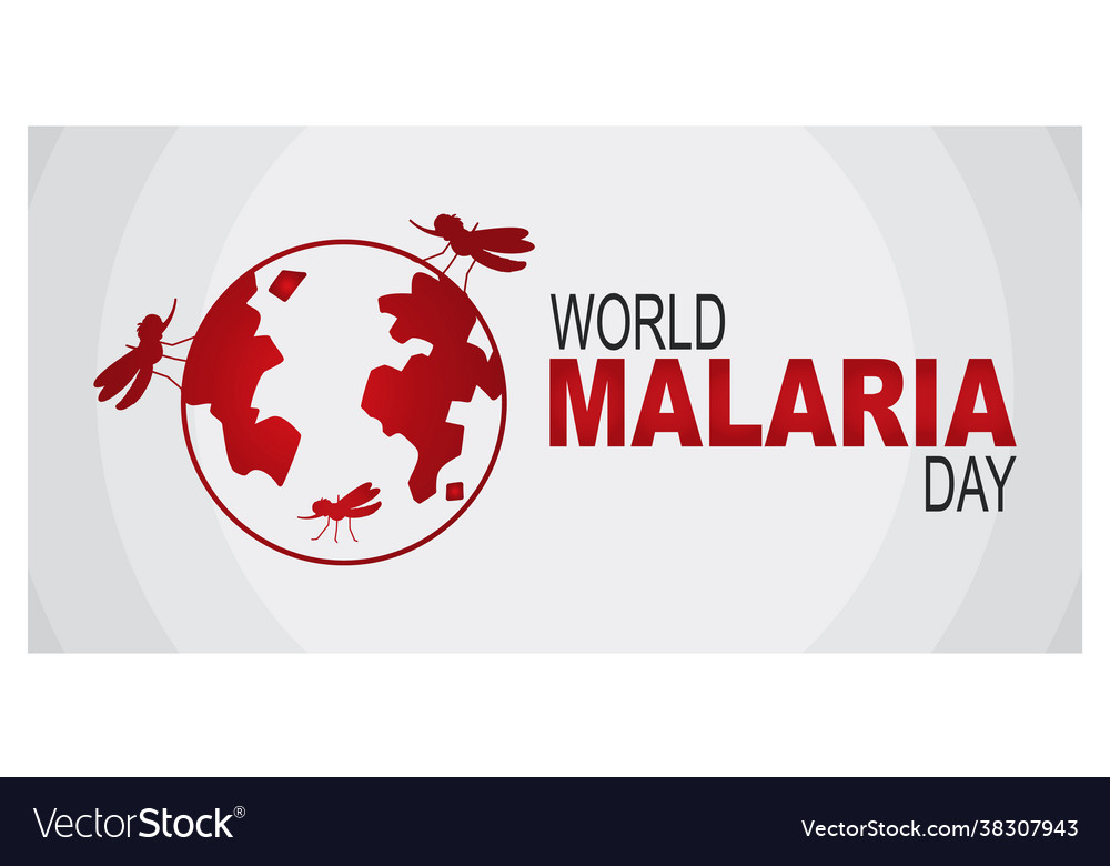 World malaria day logo or banner with mosquito