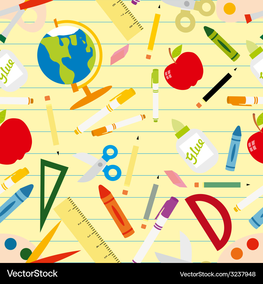 Back to school seamless pattern Royalty Free Vector Image