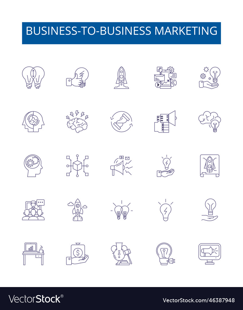 Business-to-business marketing line icons signs Vector Image