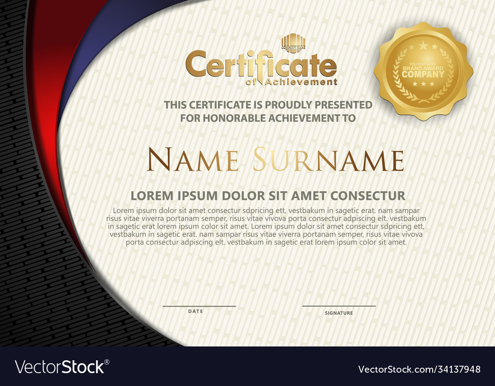 Certificate template with textured background Vector Image