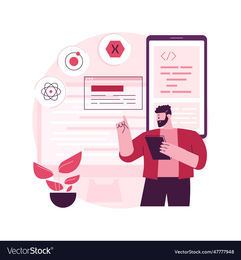Cross-platform frameworks abstract concept vector image Cross-platform frameworks abstract concept