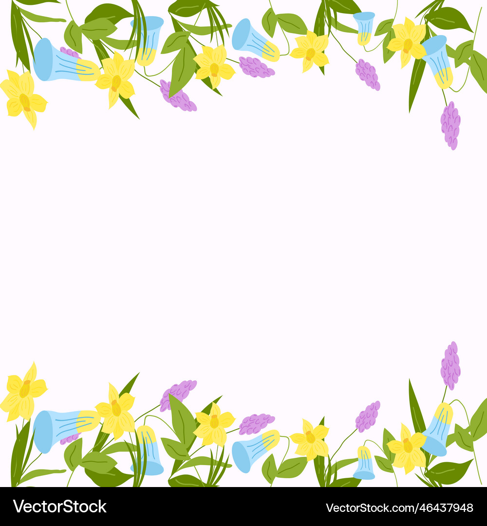 Design a beautiful frame of spring flowers Vector Image