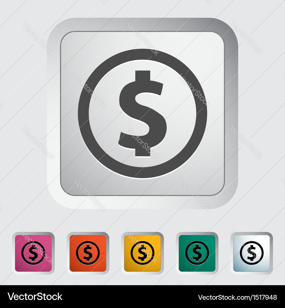 Dollar coin Royalty Free Vector Image - VectorStock
