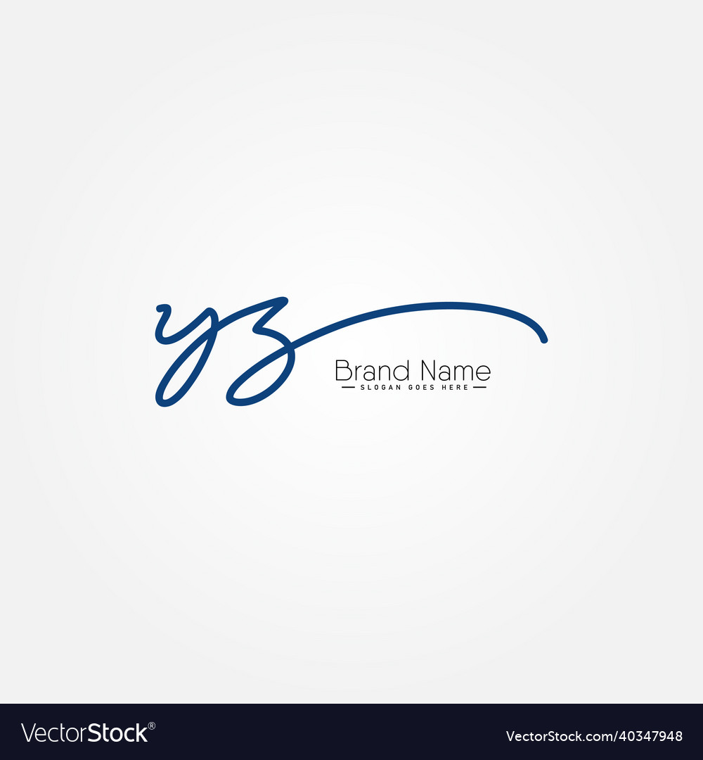 Elegant YZ Initial Signature Logo