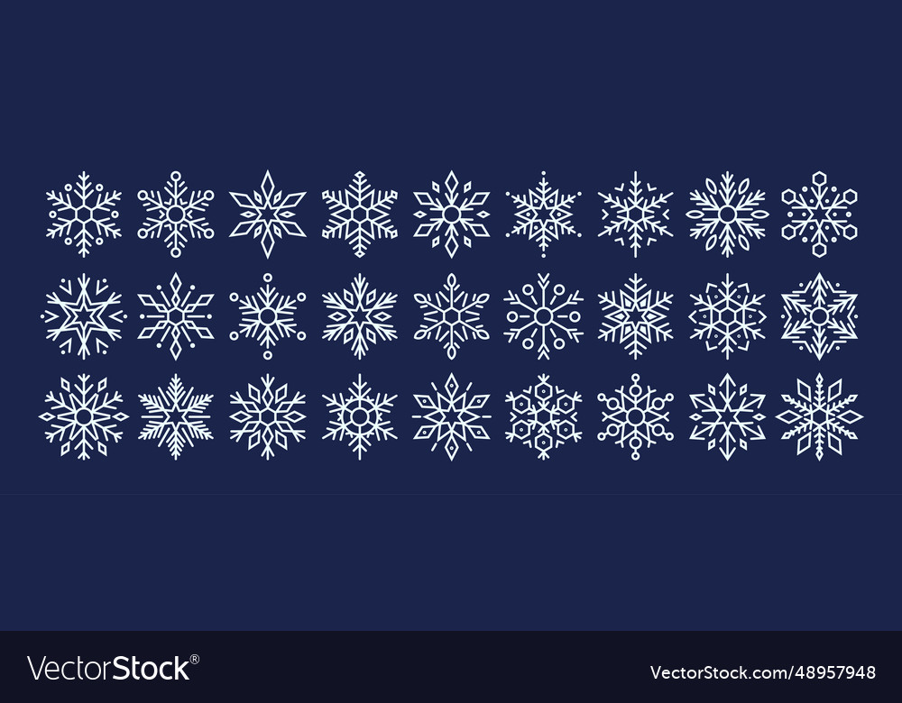 Geometric snowflakes intricate ice crystals