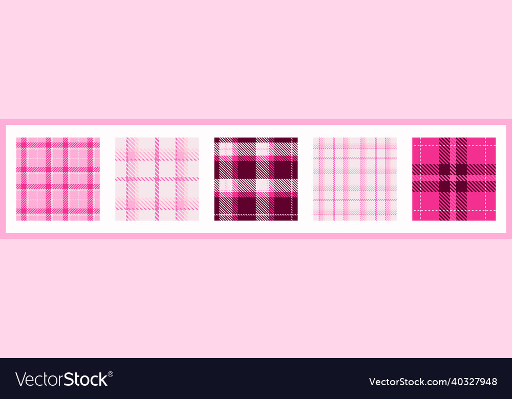 Girly pink seamless plaid pattern vector image Girly pink seamless plaid pattern