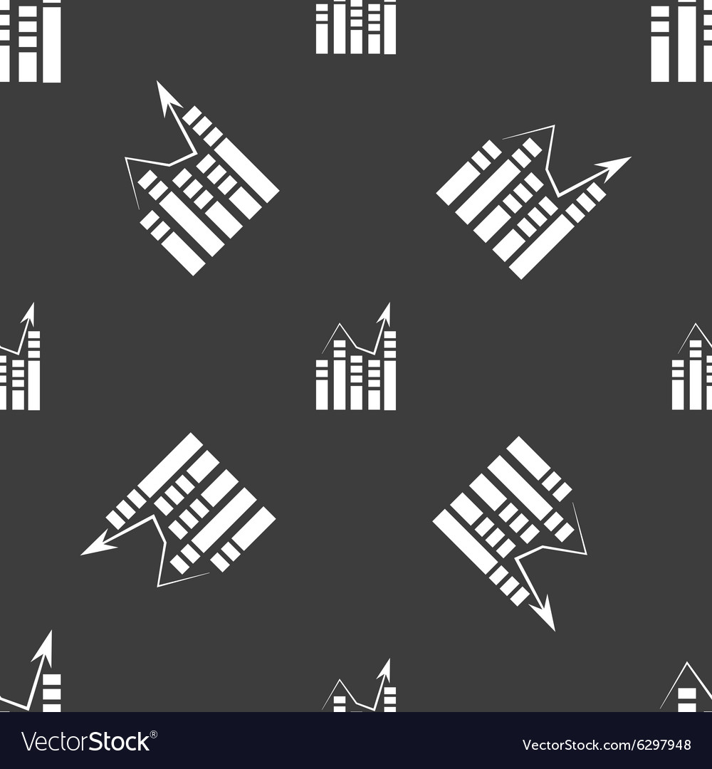 Graph icon sign seamless pattern on a gray
