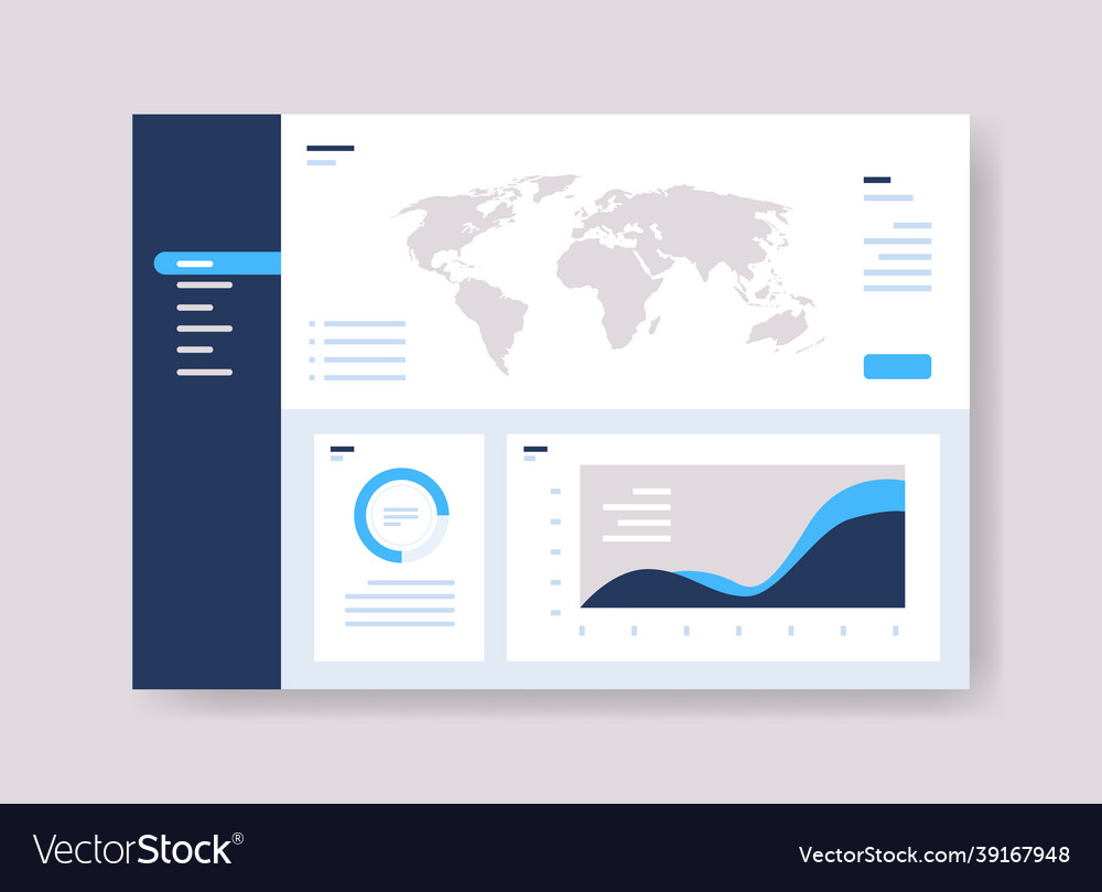 Infographic dashboard template with graph vector image Infographic dashboard template with graph