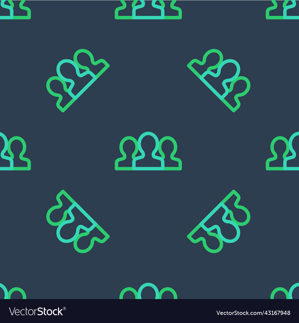 Line users group icon isolated seamless pattern vector image Line users group icon isolated seamless pattern