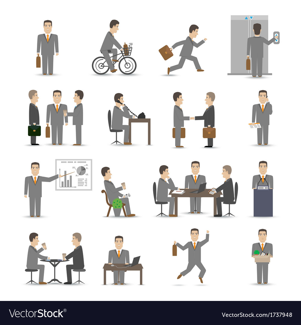Office people set Royalty Free Vector Image - VectorStock