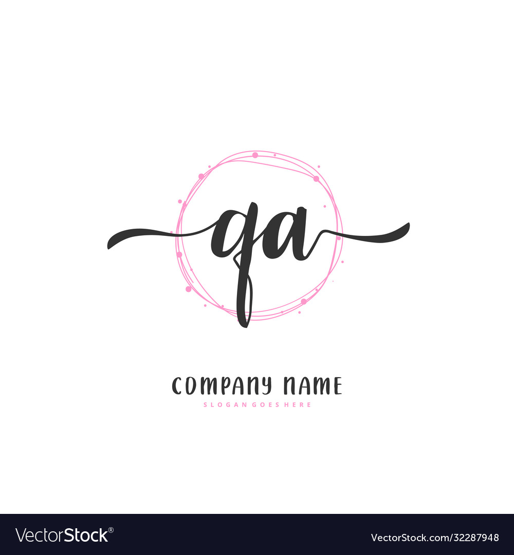 Q a qa initial handwriting and signature logo vector image Q a qa initial handwriting and signature logo