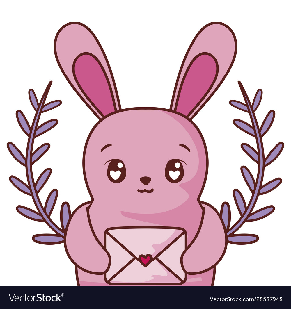 Rabbit cartoon with love card design