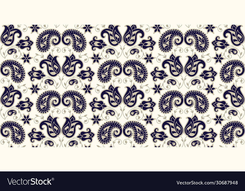 Rectangular seamless boho print design vector image Rectangular seamless boho print design