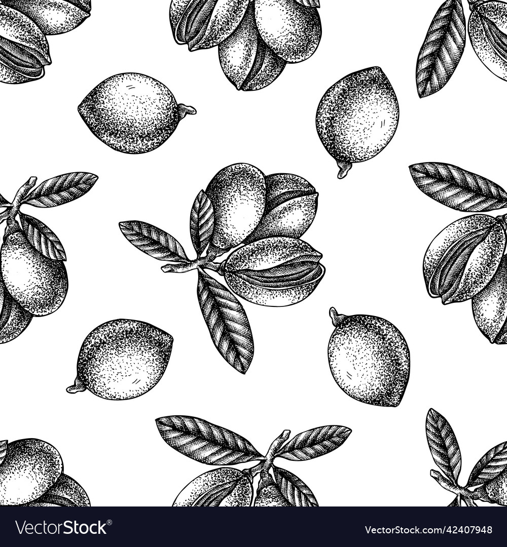 Seamless pattern with black and white almond