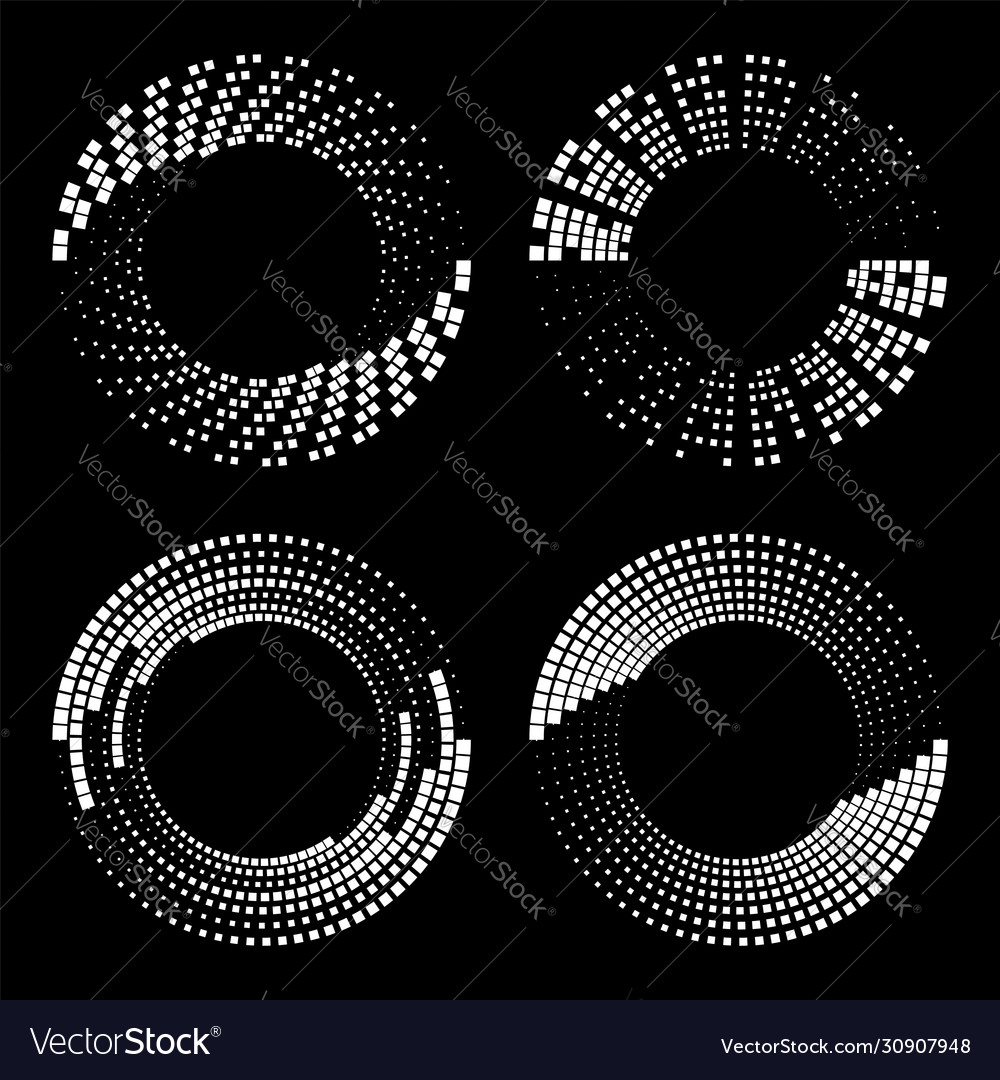 Set white tiny squares in abstract circle form