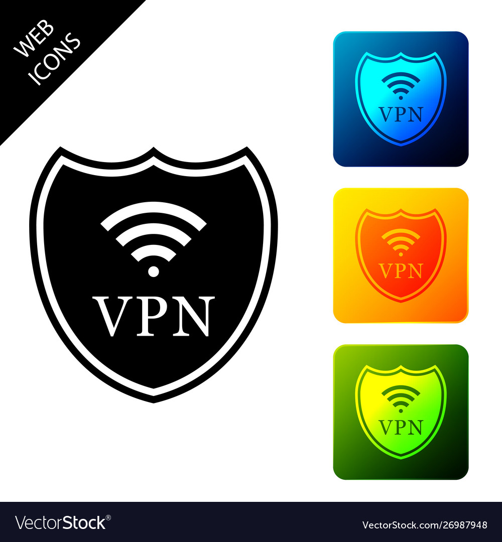 Shield with vpn and wifi wireless internet network Vector Image Shield with vpn and wifi wireless internet network