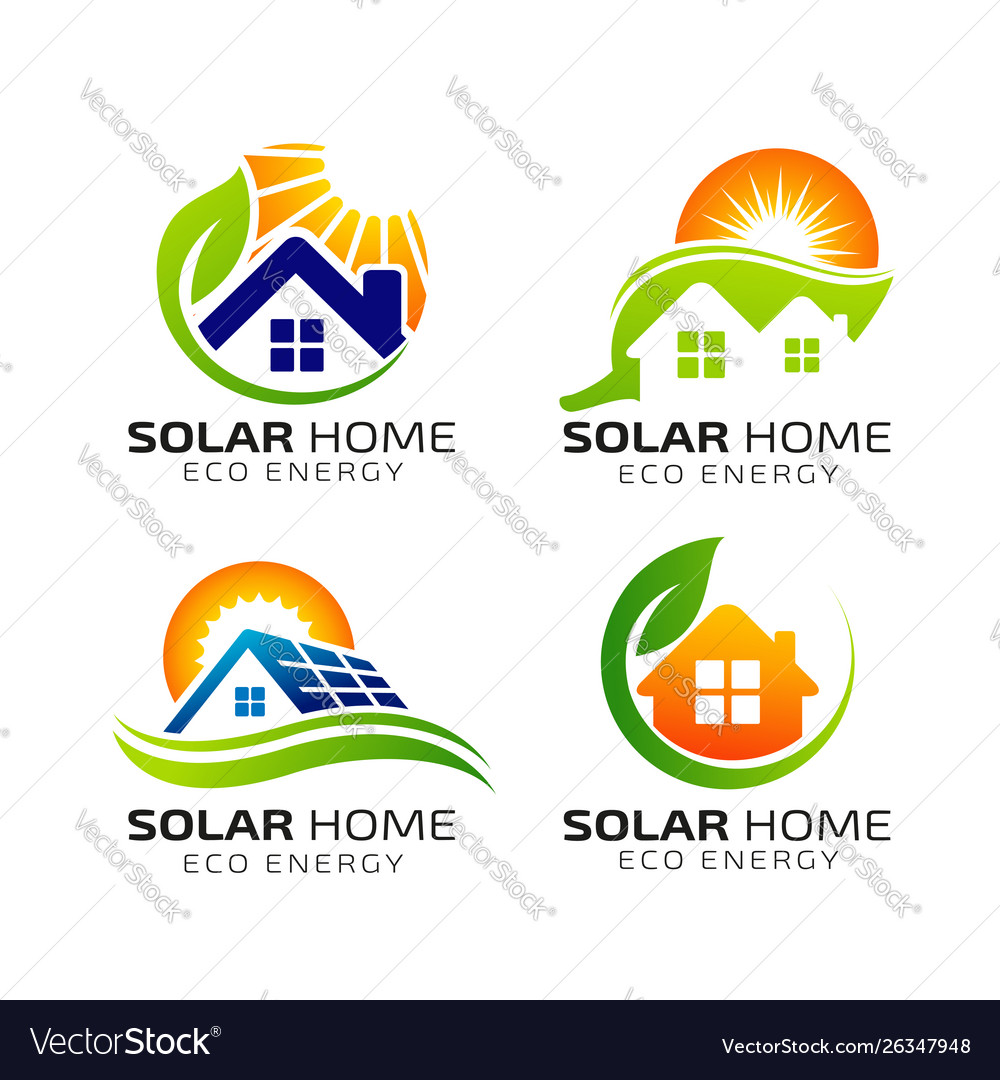 Sun solar energy logo design template eco energy Vector Image