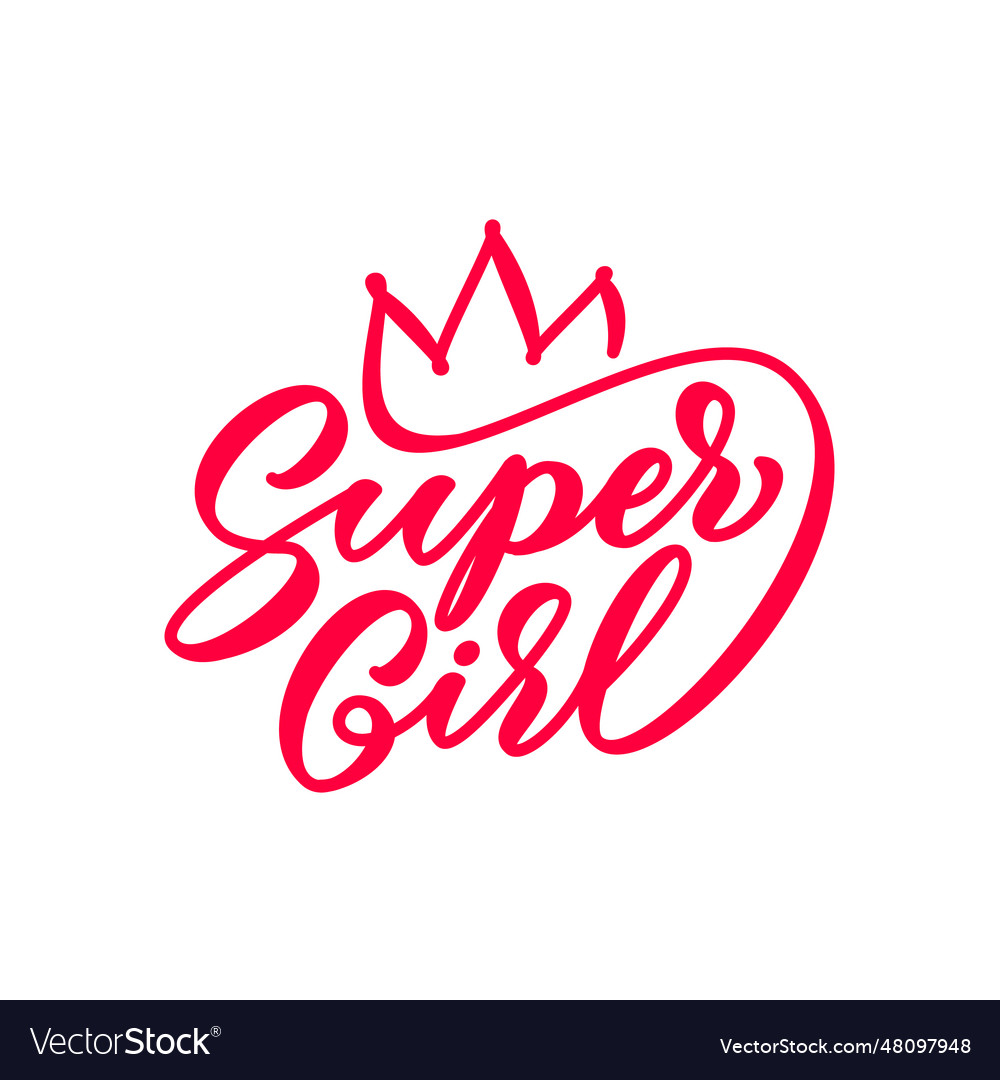 Super girl hand drawn lettering