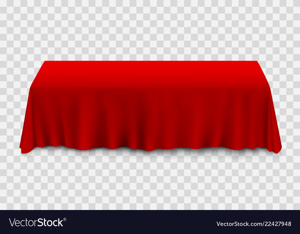 Table with tablecloth red