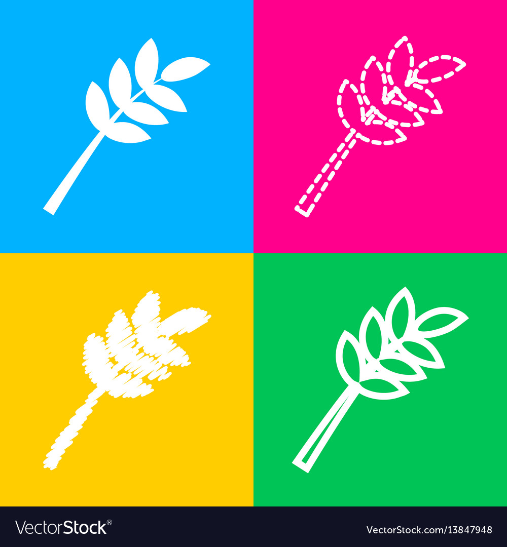 Tree branch sign four styles of icon