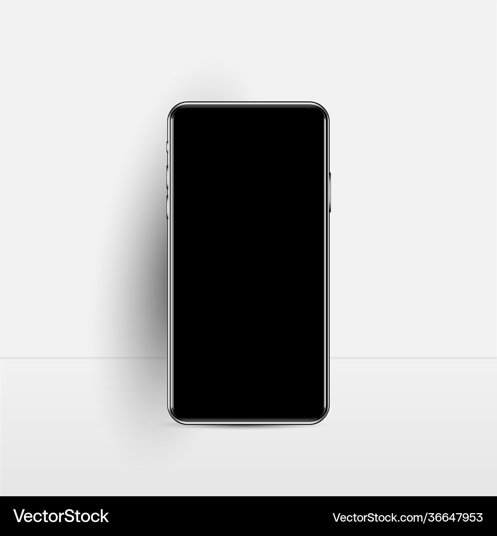 Black realistic smartphone Royalty Free Vector Image