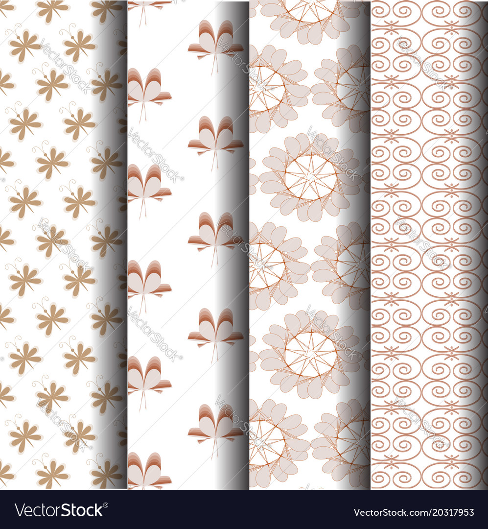 Brown sets geometric patterns Royalty Free Vector Image