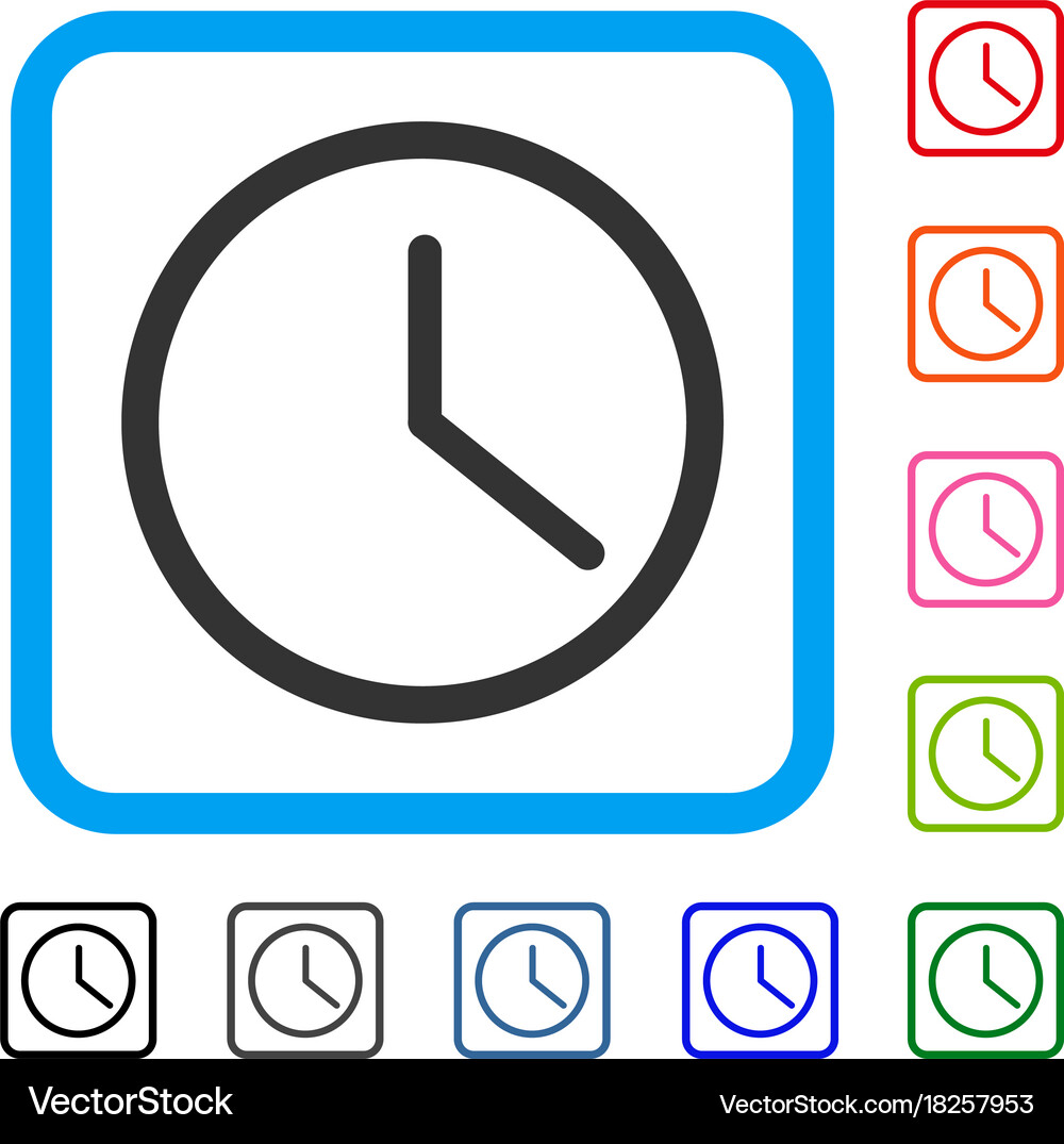 Clock framed icon Royalty Free Vector Image - VectorStock