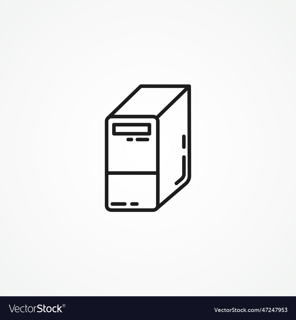 Computer line icon case outline