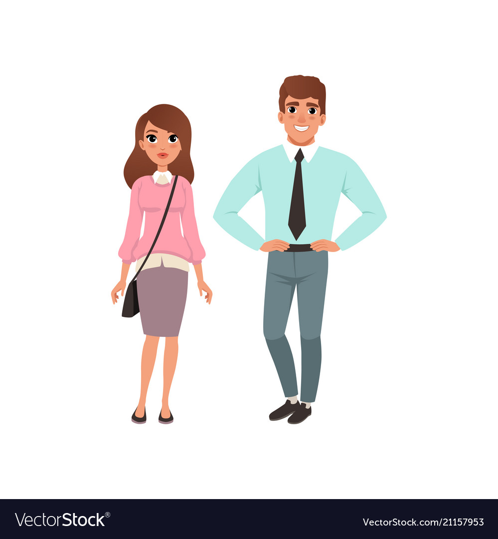 Couple of young people young man and woman Vector Image