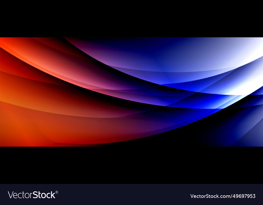 Dynamic flowing waves on gradient color background vector image Dynamic flowing waves on gradient color background