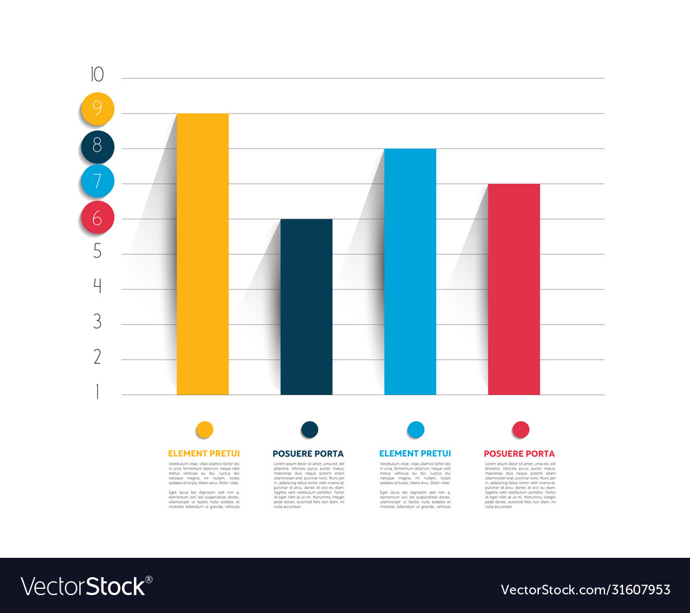 Example business flat design graph Royalty Free Vector Image