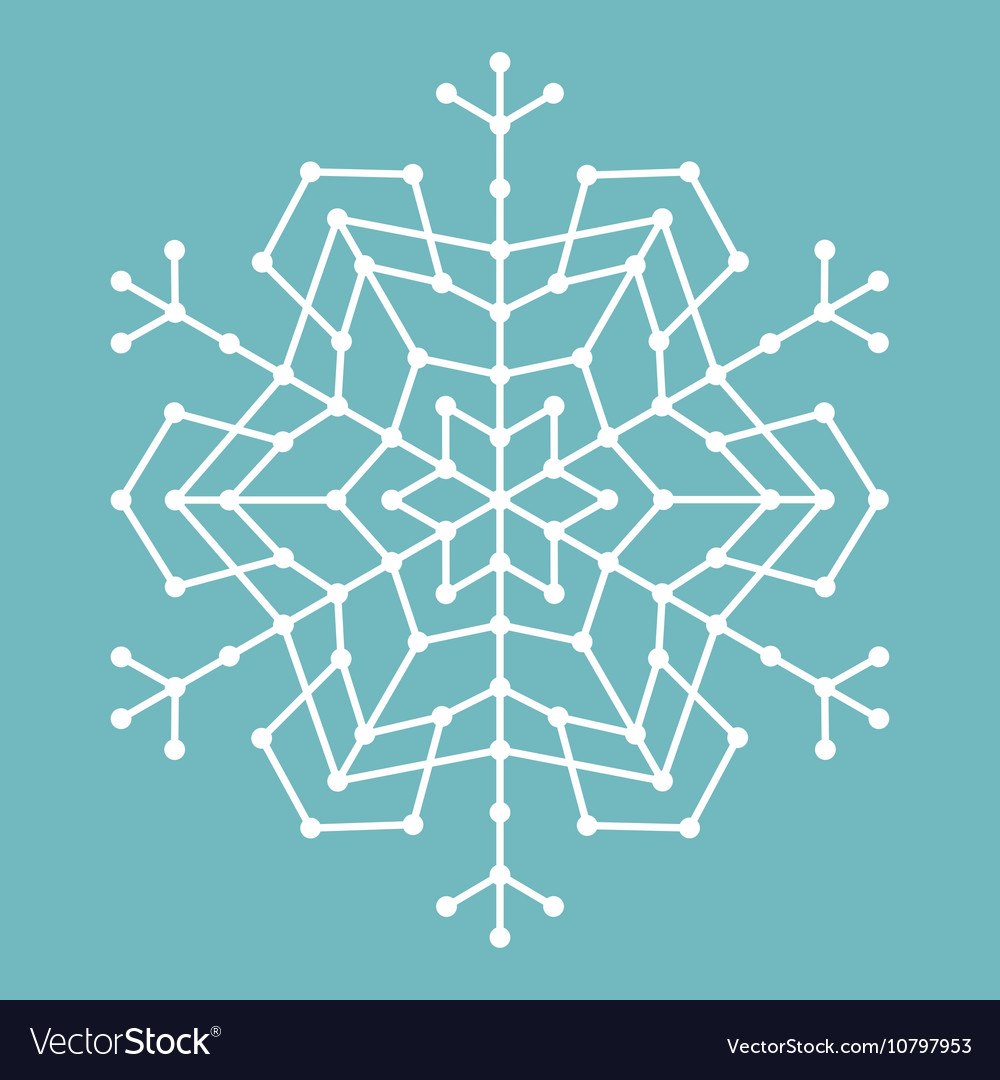 Geometric snowflake with lines and circles