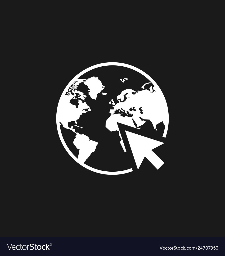 Go to web internet icon sign in flat style vector image Go to web internet icon sign in flat style