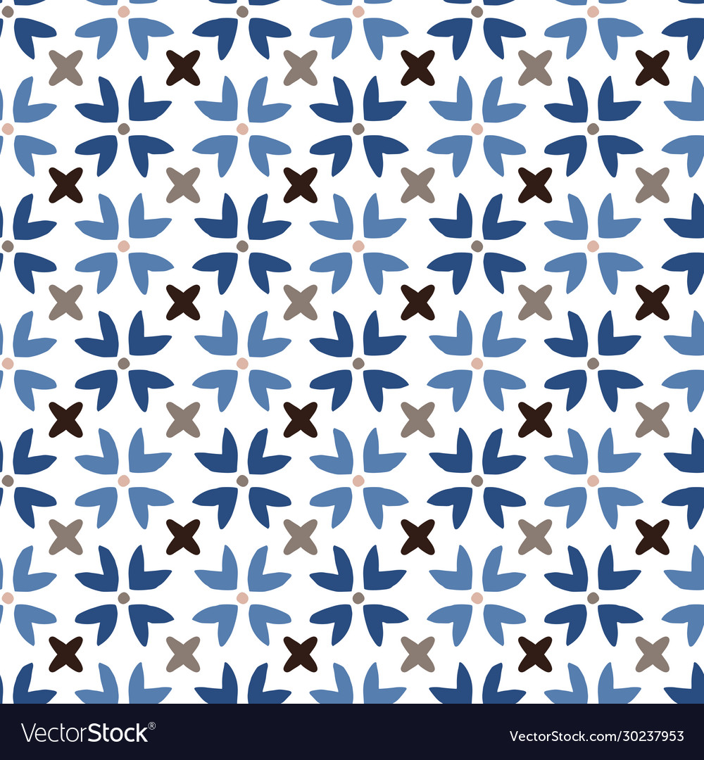 Hand drawn stars shaped moroccan seamless pattern